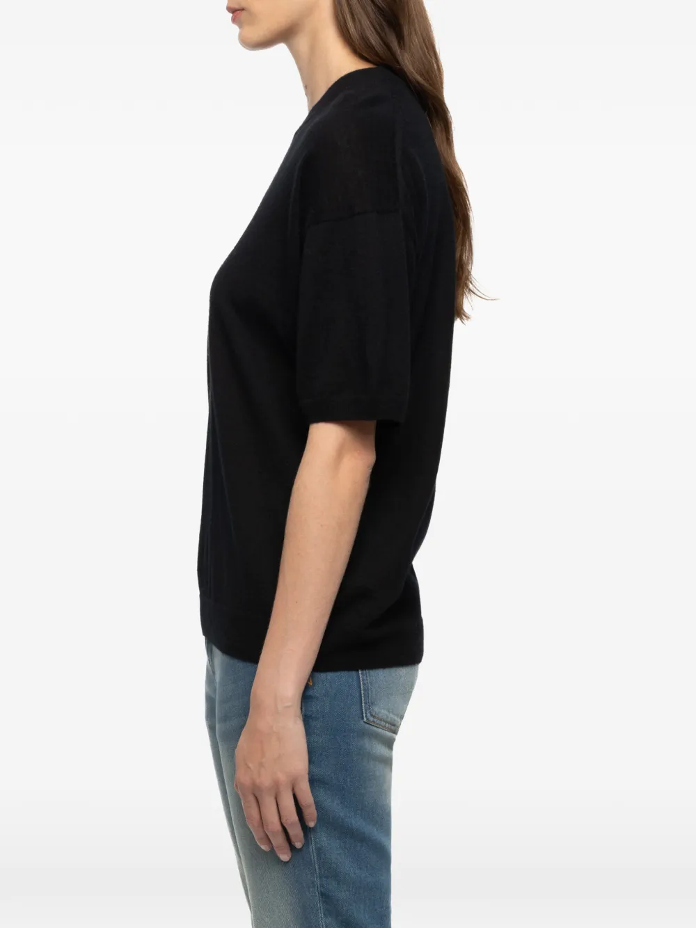 Zadig&Voltaire heart-intarsia kasjmier T-shirt Zwart
