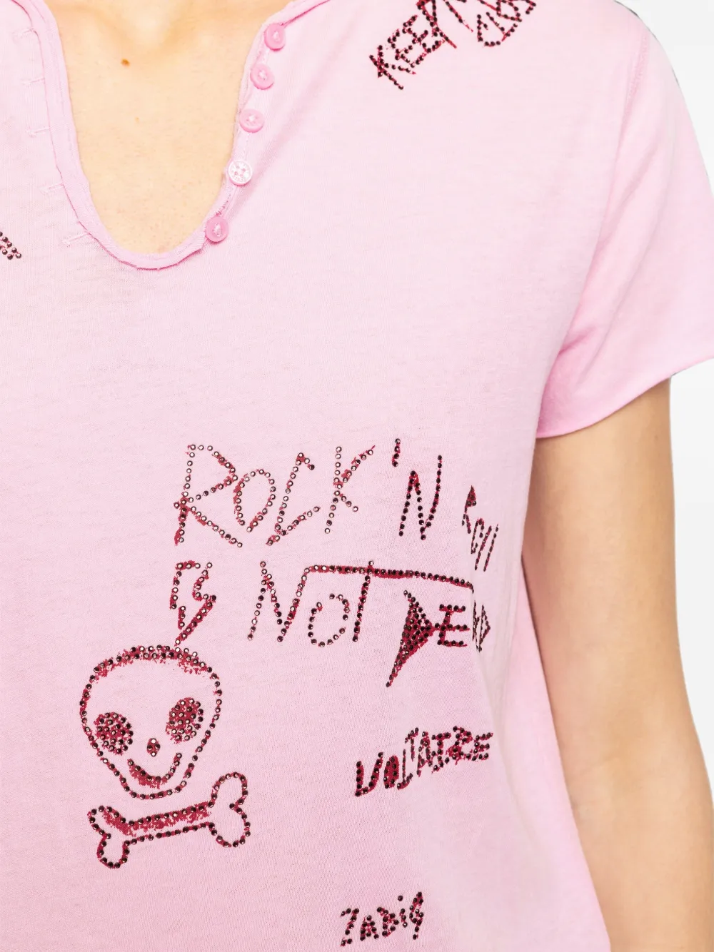 Zadig&Voltaire Happy Henley T-shirt Roze