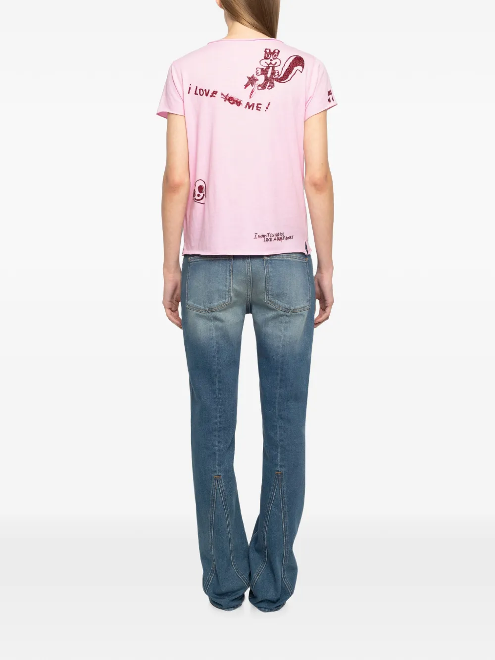 Zadig&Voltaire Happy Henley T-shirt Roze