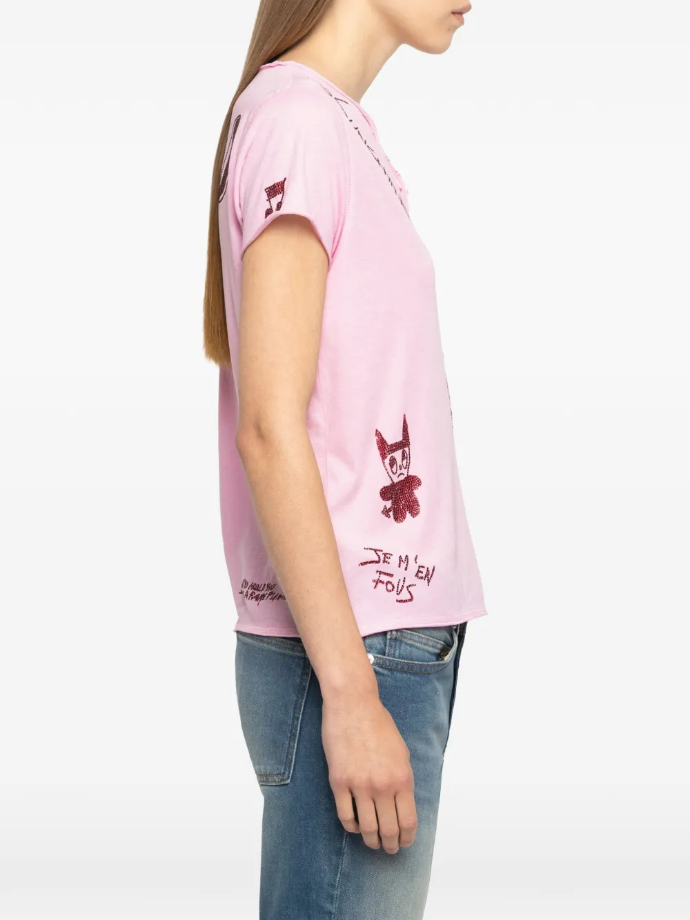 Zadig&Voltaire Happy Henley T-shirt Roze