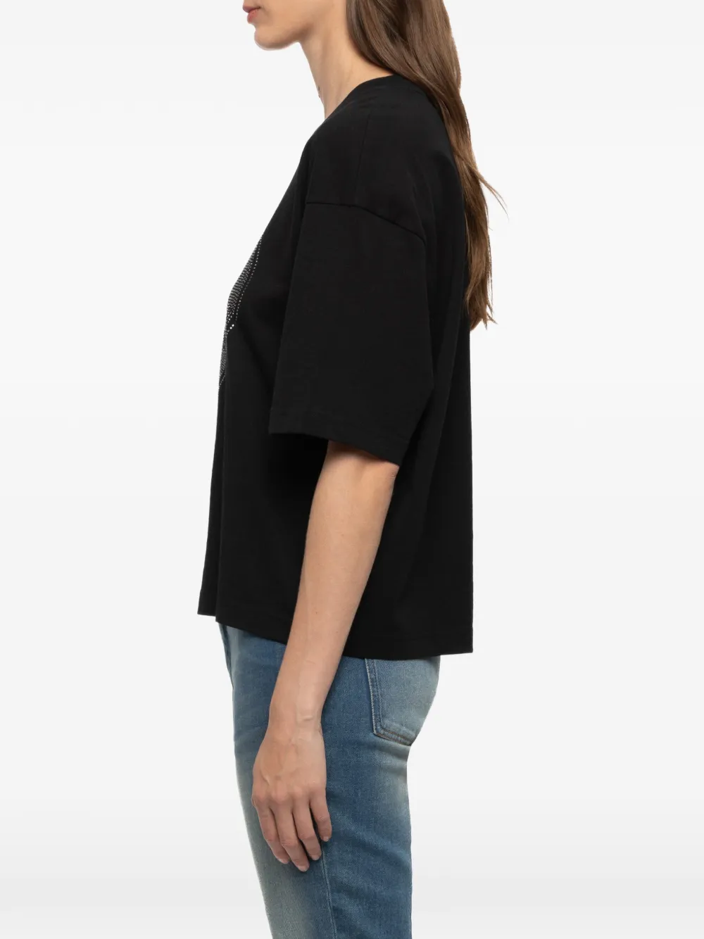 Zadig&Voltaire Taida BC Heart T-shirt verfraaid met stras Zwart