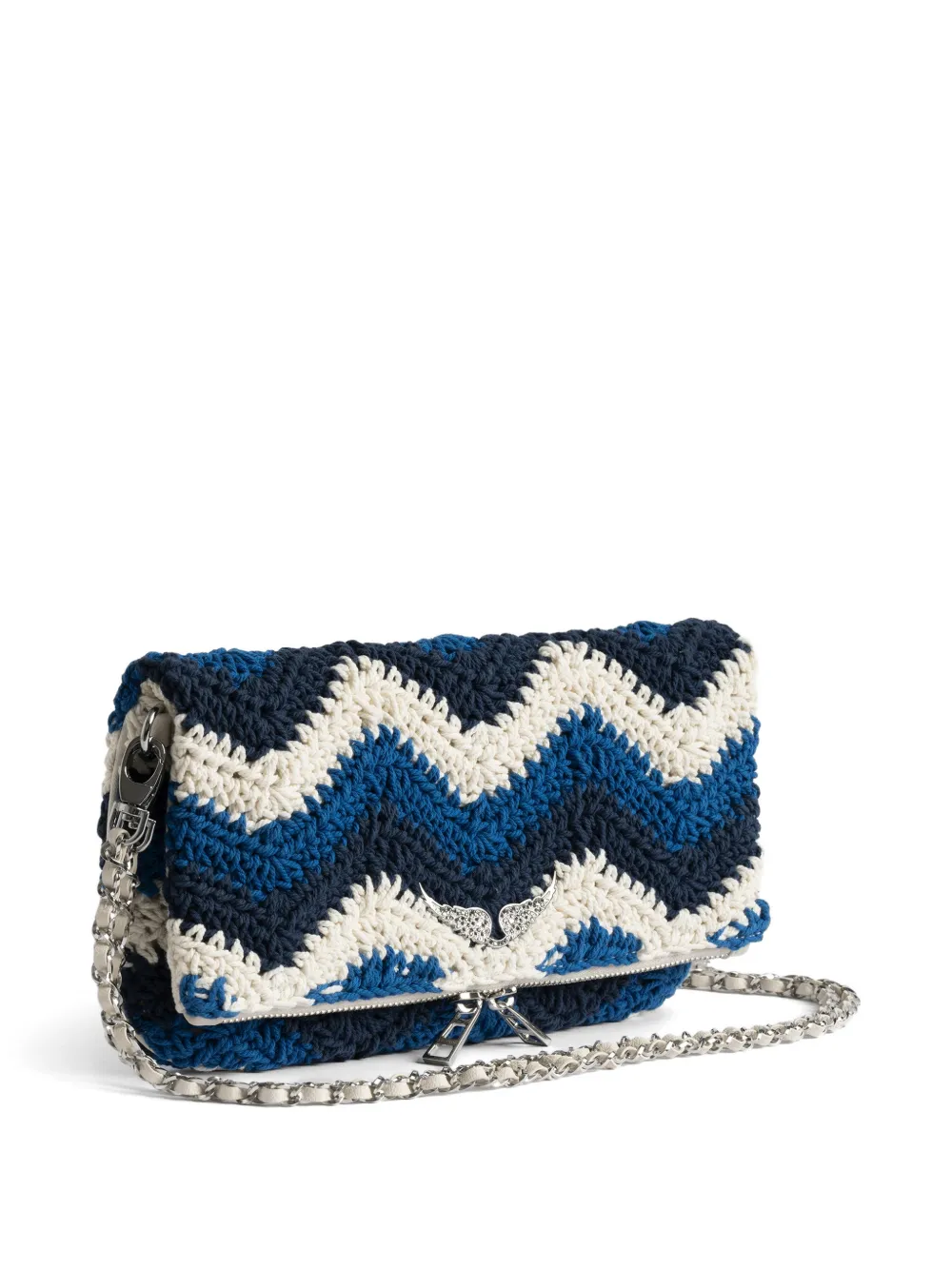 Zadig&Voltaire Rock macramé crossbodytas Blauw