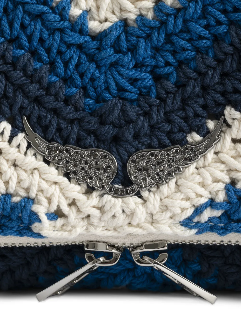 Zadig&Voltaire Rock macramé crossbodytas Blauw