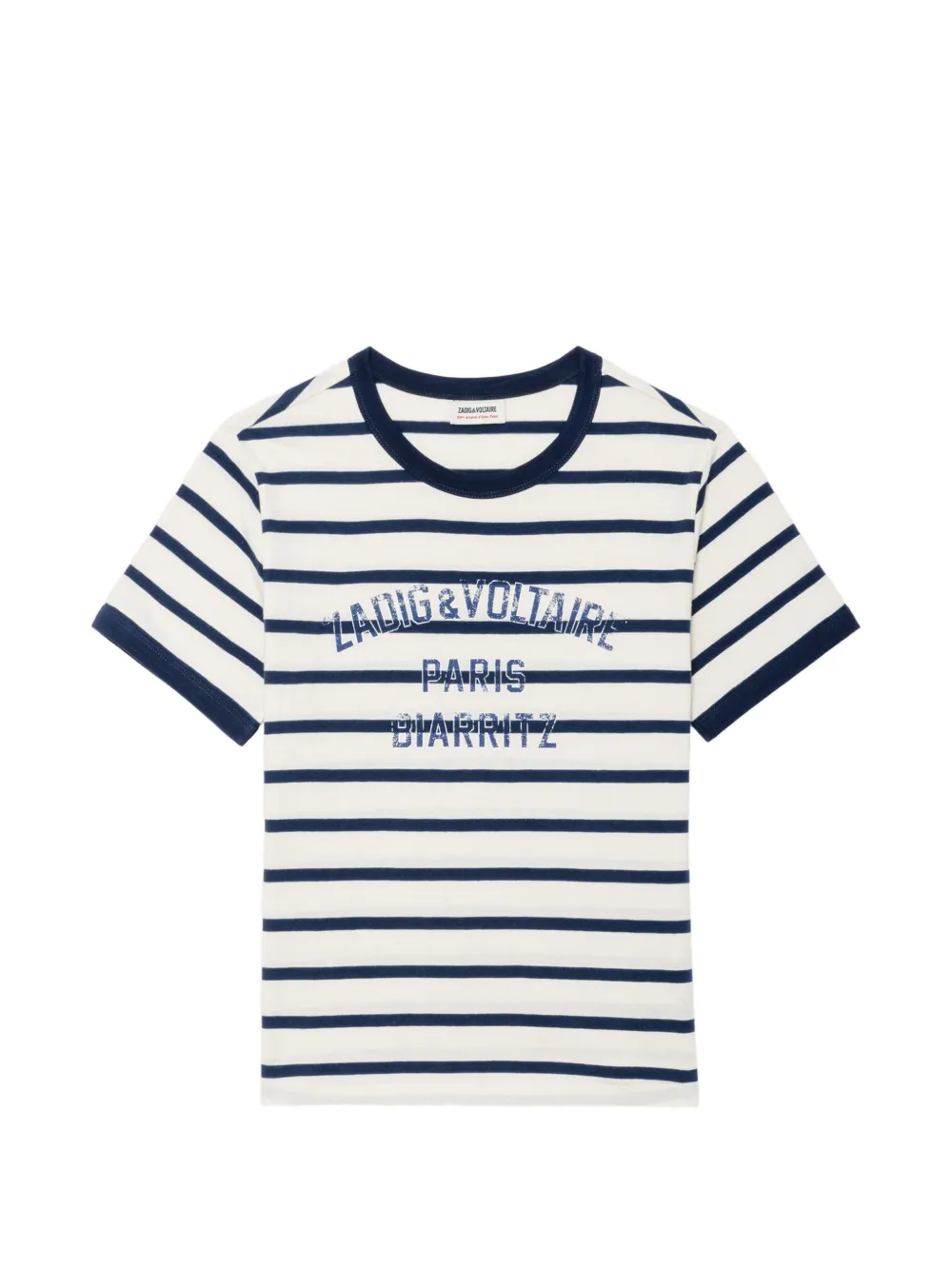 Zadig&Voltaire Woos striped logo-print T-shirt - Bianco