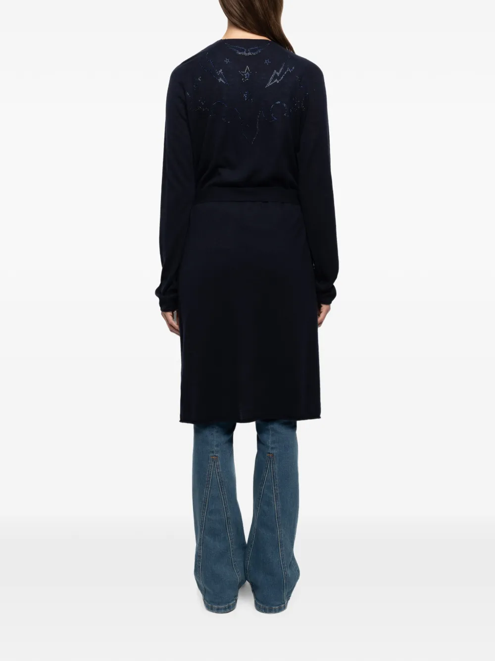 Zadig&Voltaire Daffy vest met stras en ceintuur Blauw