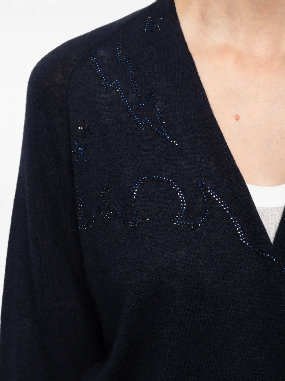 Zadig&Voltaire Daffy vest met stras en ceintuur Blauw