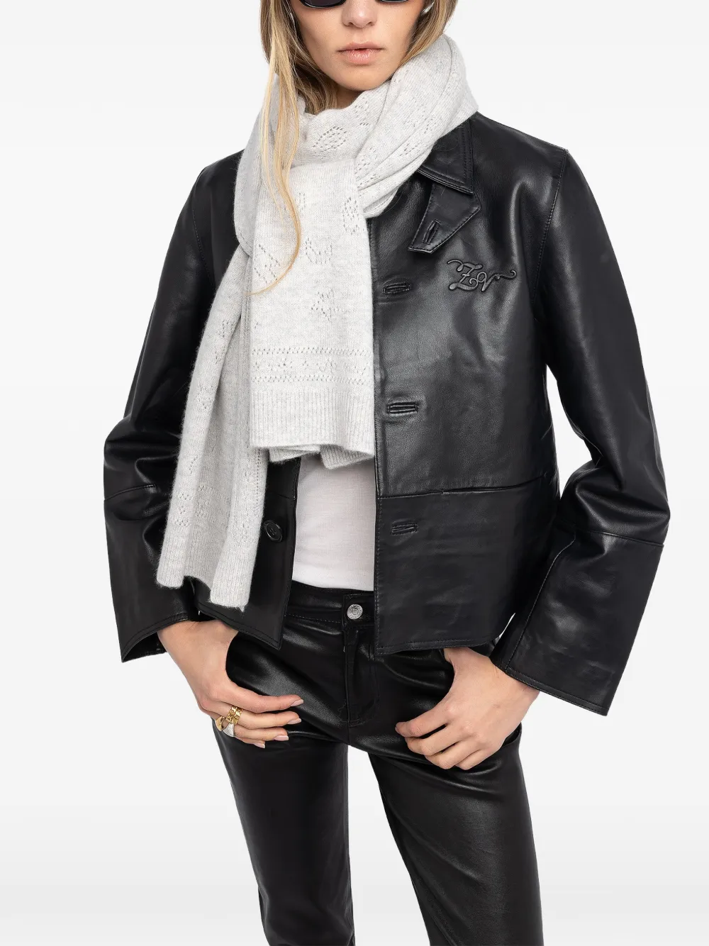 Zadig&Voltaire Demi Pointelle sjaal Grijs