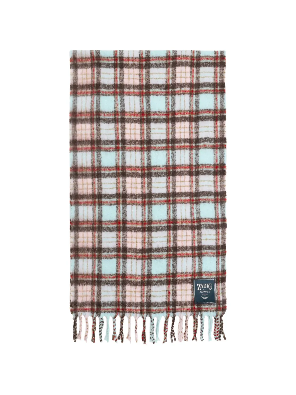 Zadig&Voltaire tartan fringed scarf - Blu