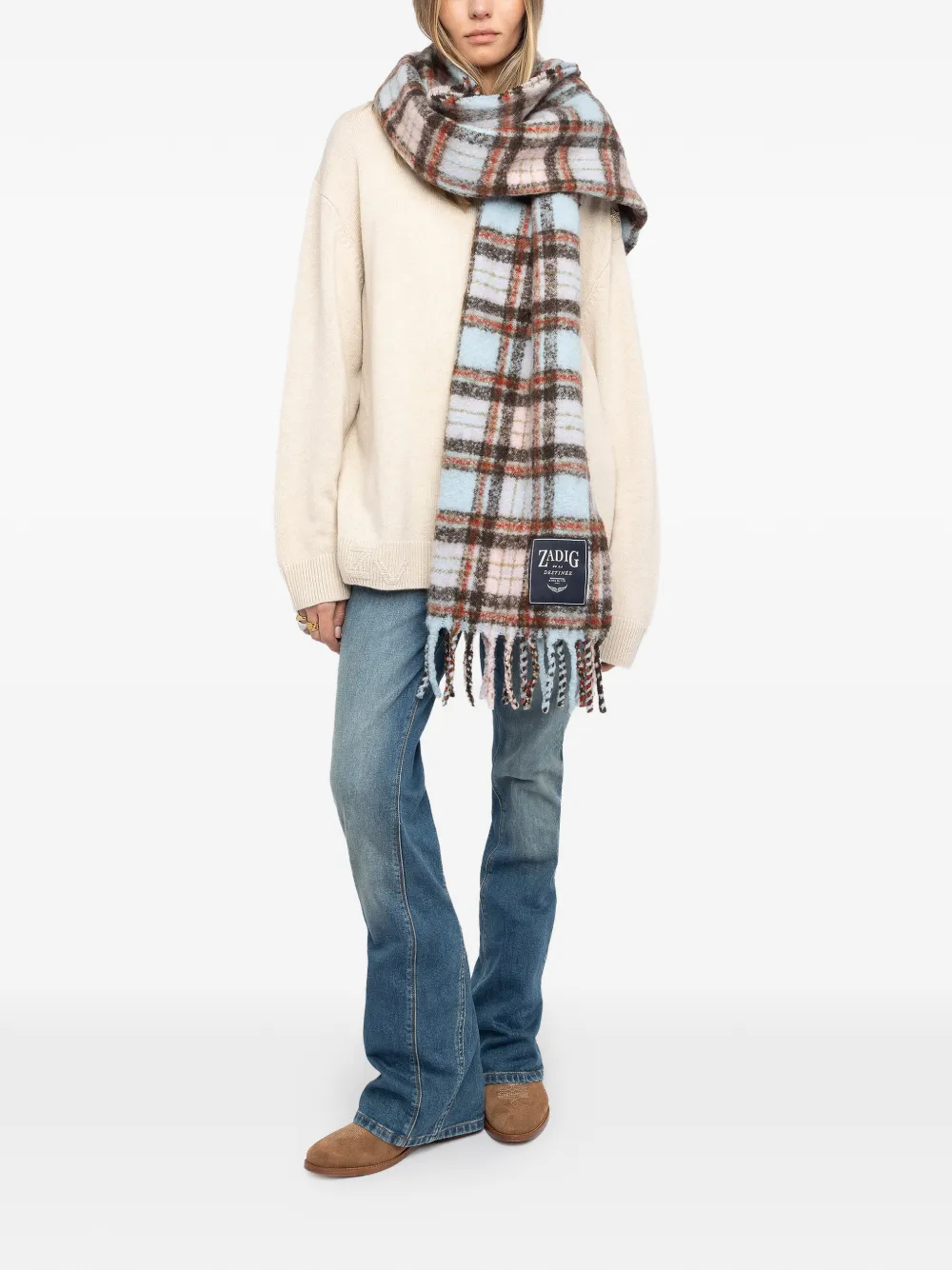  Zadig&voltaire Bufanda A Cuadros - Azul 