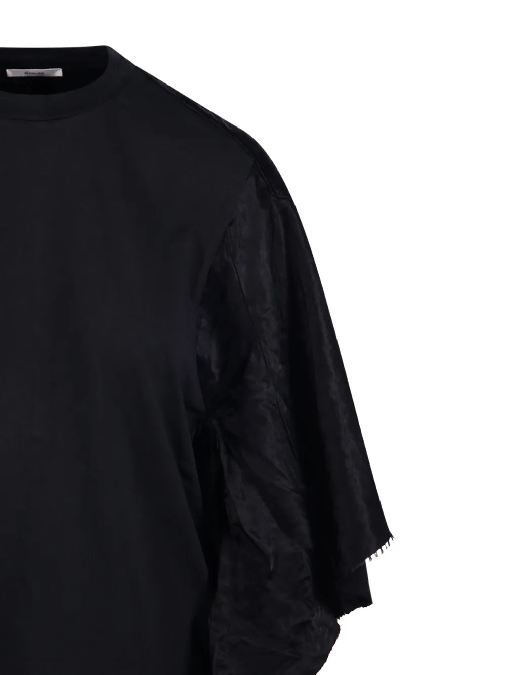 Haikure Flynn T-shirt met ruchemouwen Zwart