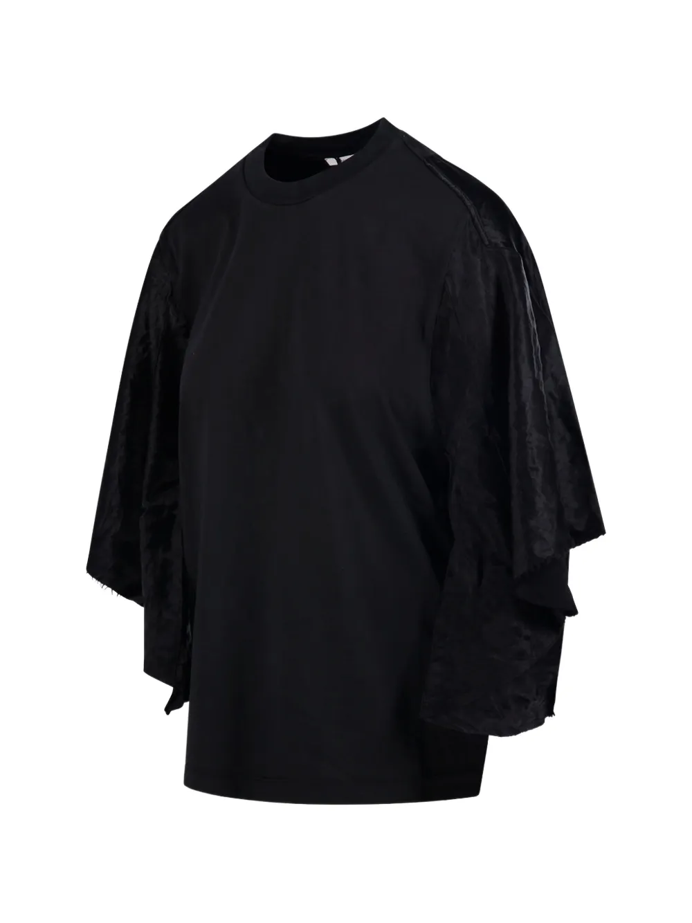 Haikure Flynn T-shirt met ruchemouwen Zwart
