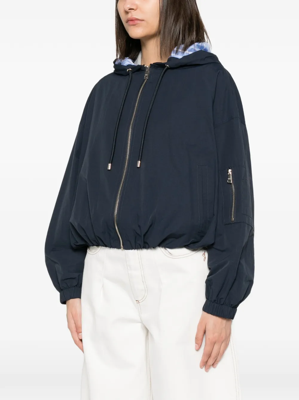 LIU JO Nylon bomberjack met capuchon Blauw