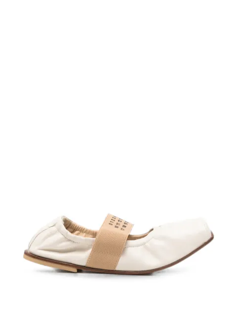 MM6 Maison Margiela Kids logo-print elasticated-strap ballet flats