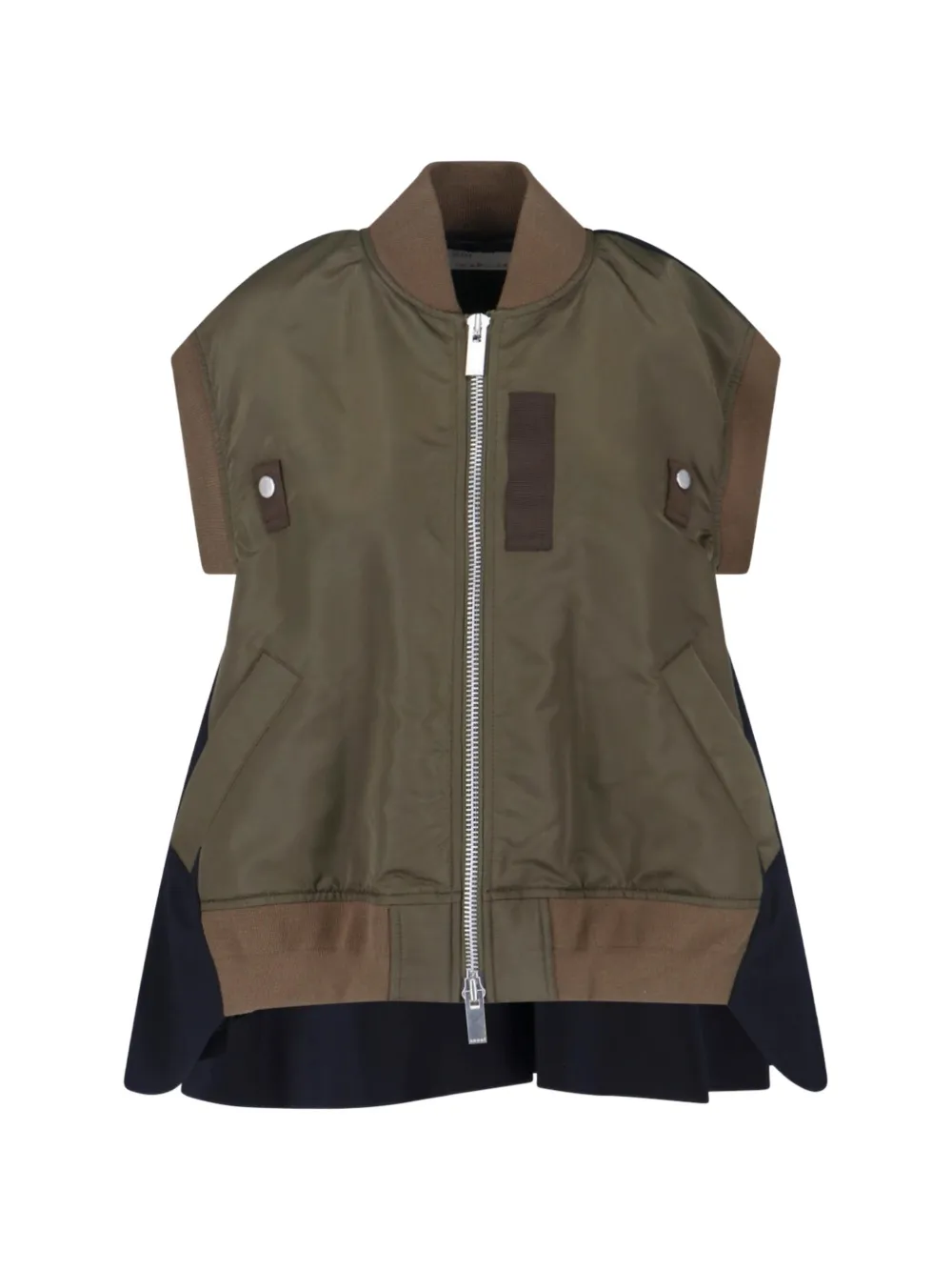 sacai zip gilet - Blue