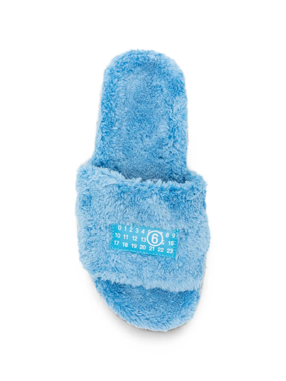 MM6 Maison Margiela Kids faux-fur slippers Blauw