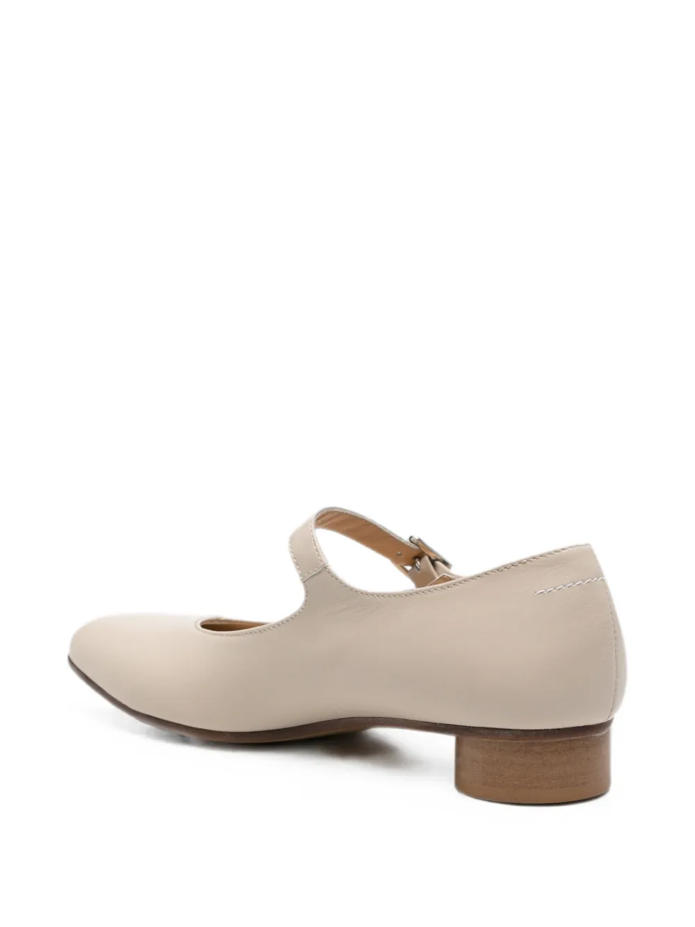 MM6 Maison Margiela Kids buckle-fastening square-toe ballet flats Beige