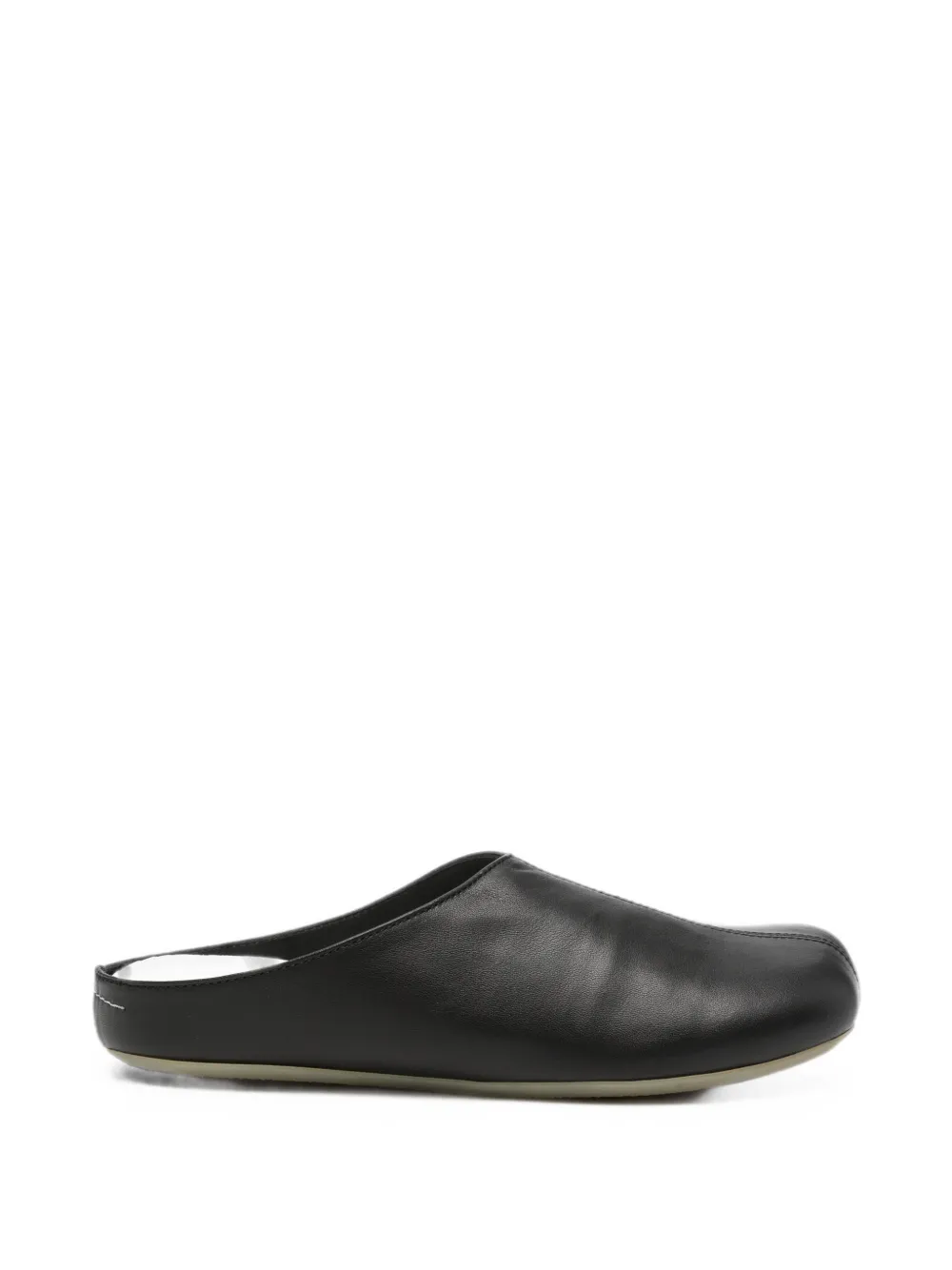 MM6 Maison Margiela Kids slip-on leather slippers - Nero