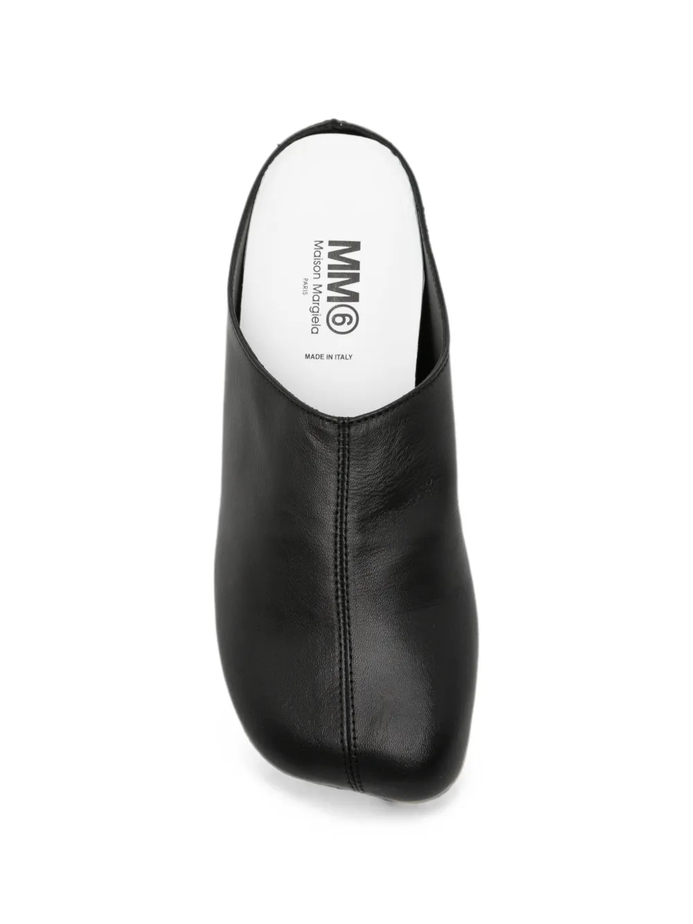 MM6 Maison Margiela Kids slip-on leather slippers Zwart