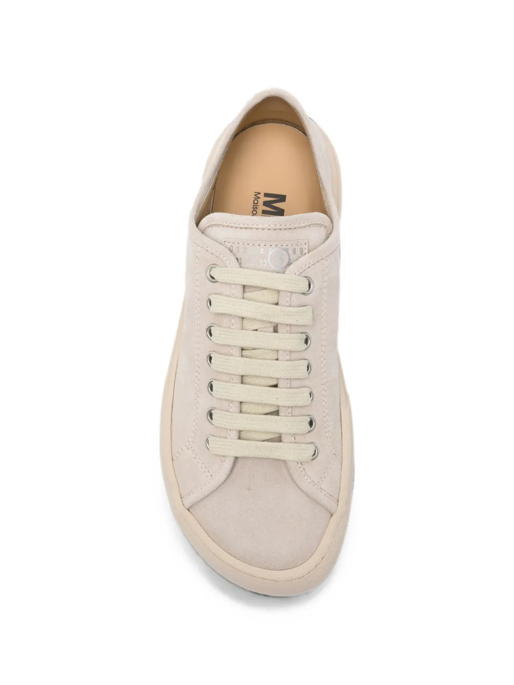MM6 Maison Margiela Kids suede-finish lace-up sneakers Beige