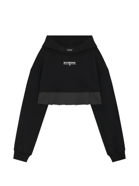 We11done 1506 cropped raw-edge hoodie