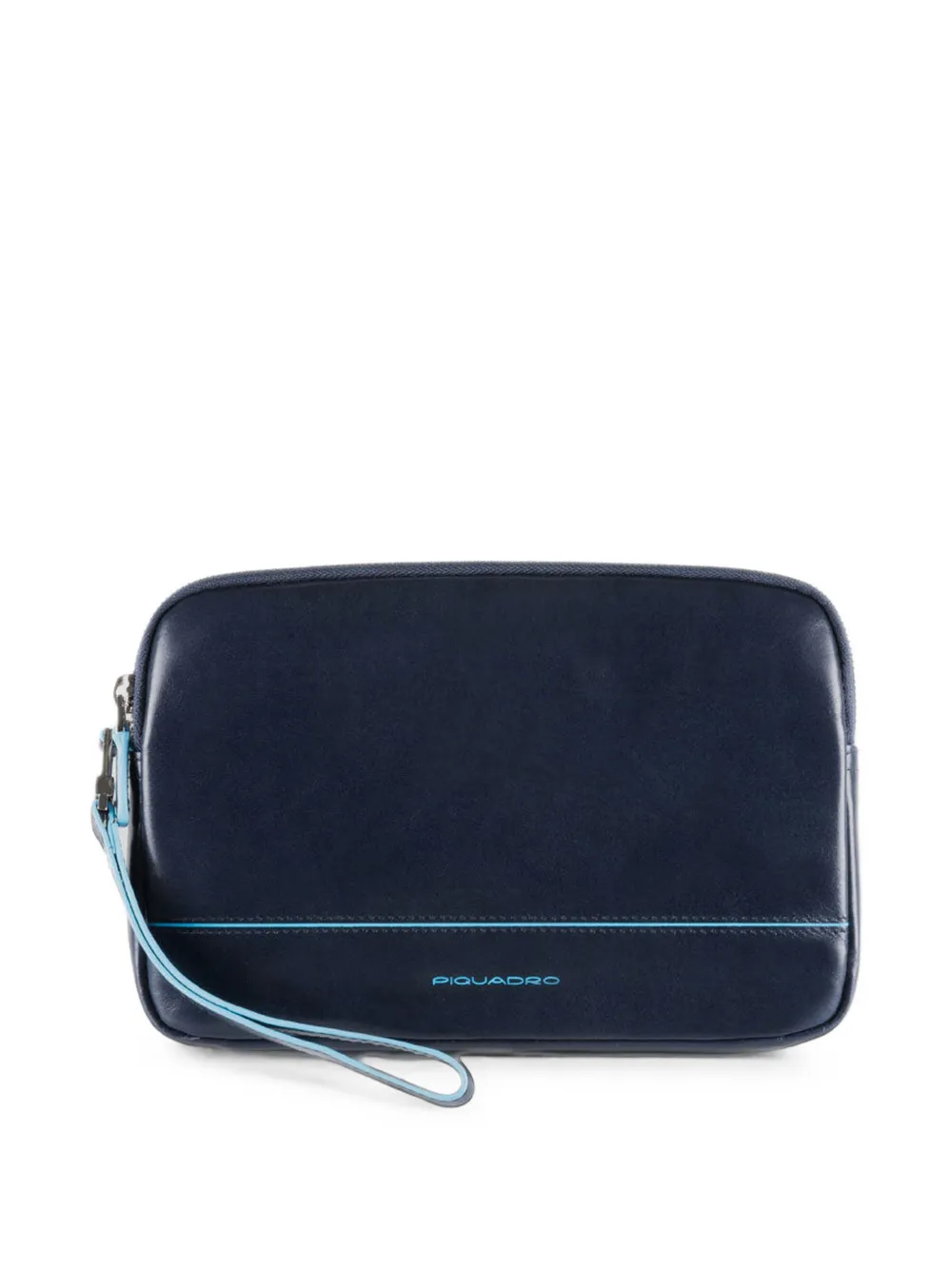 PIQUADRO Leren clutch met polsband Blauw
