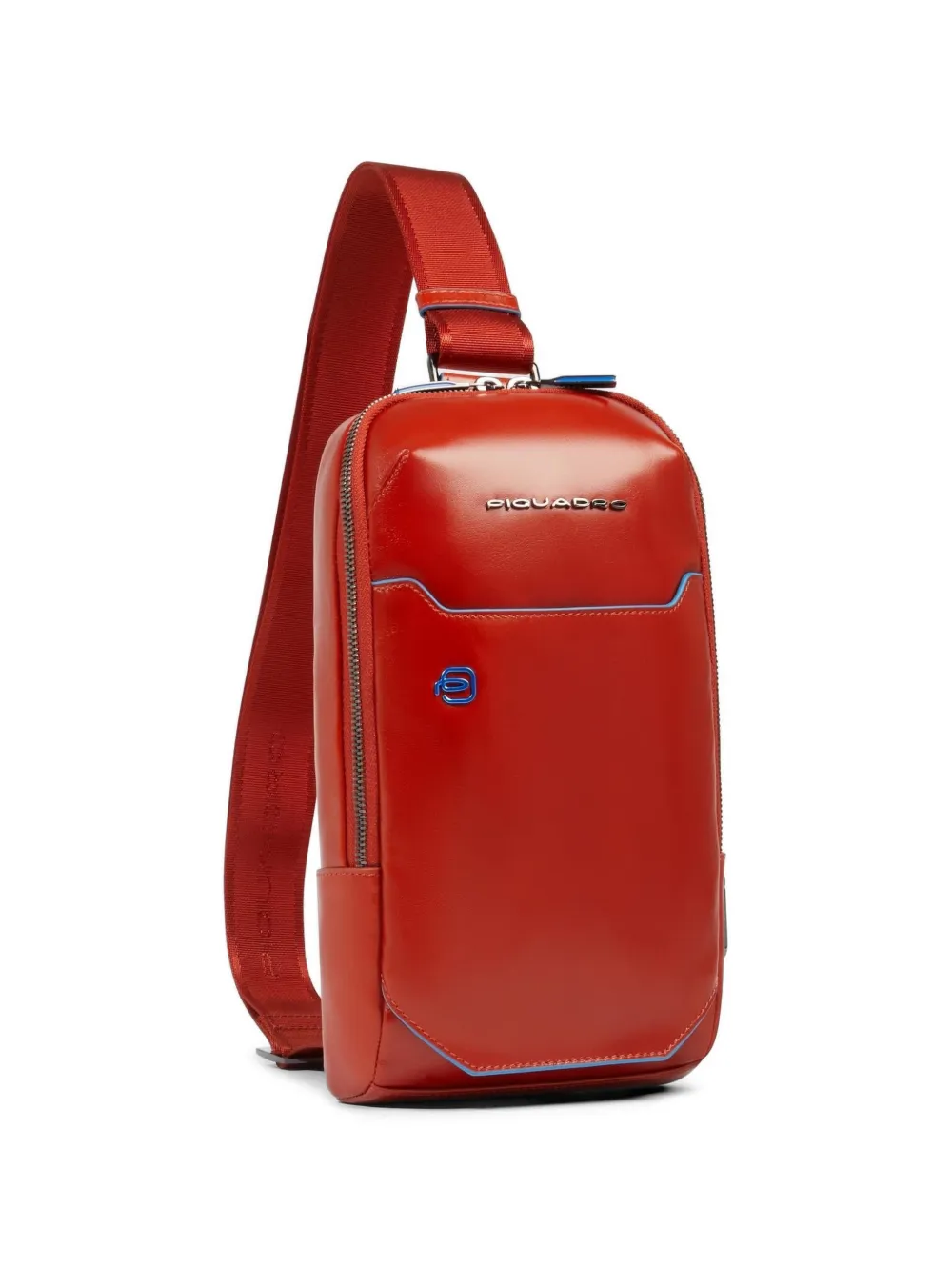 PIQUADRO Gepersonaliseerde leren crossbodytas Oranje