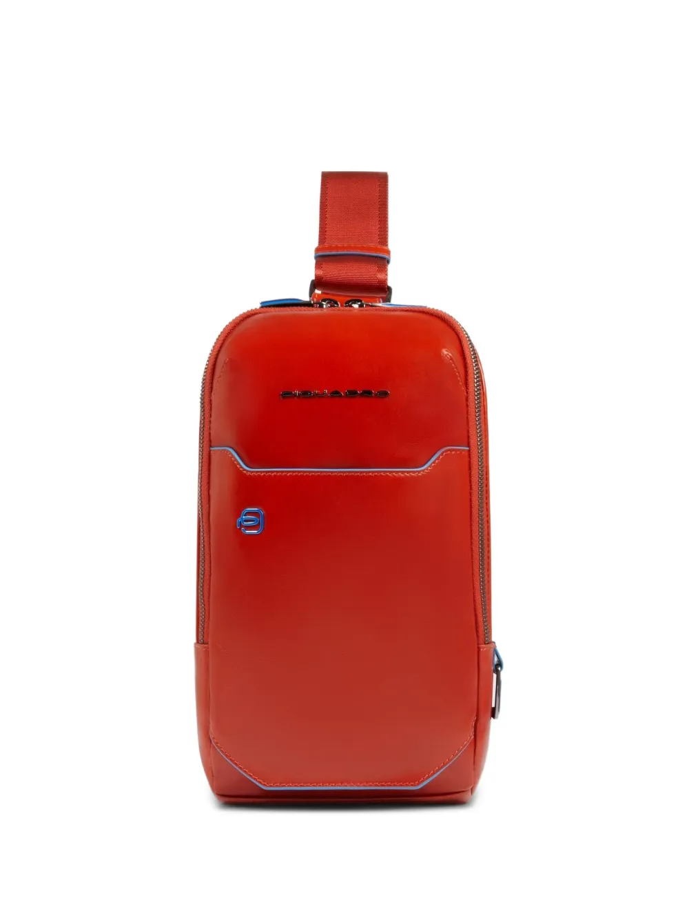 PIQUADRO personalizable leather crossbody bag - Arancione