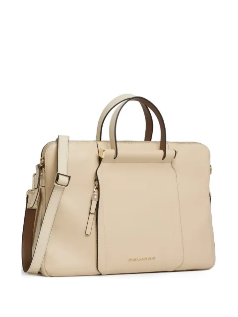 PIQUADRO expandable leather laptop bag