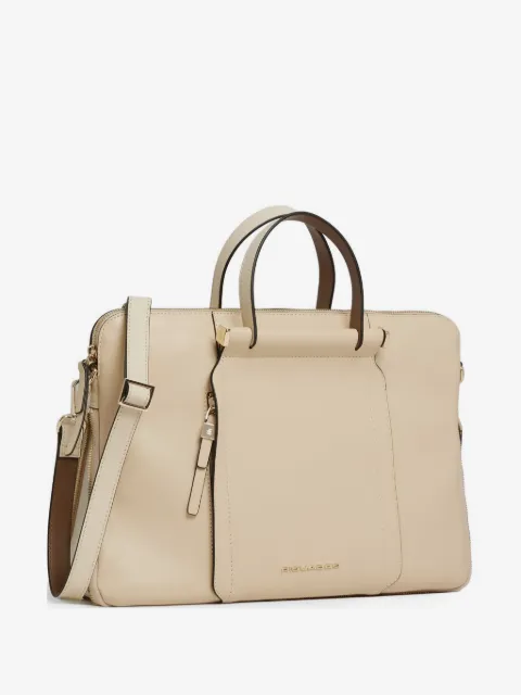 PIQUADRO expandable leather laptop bag