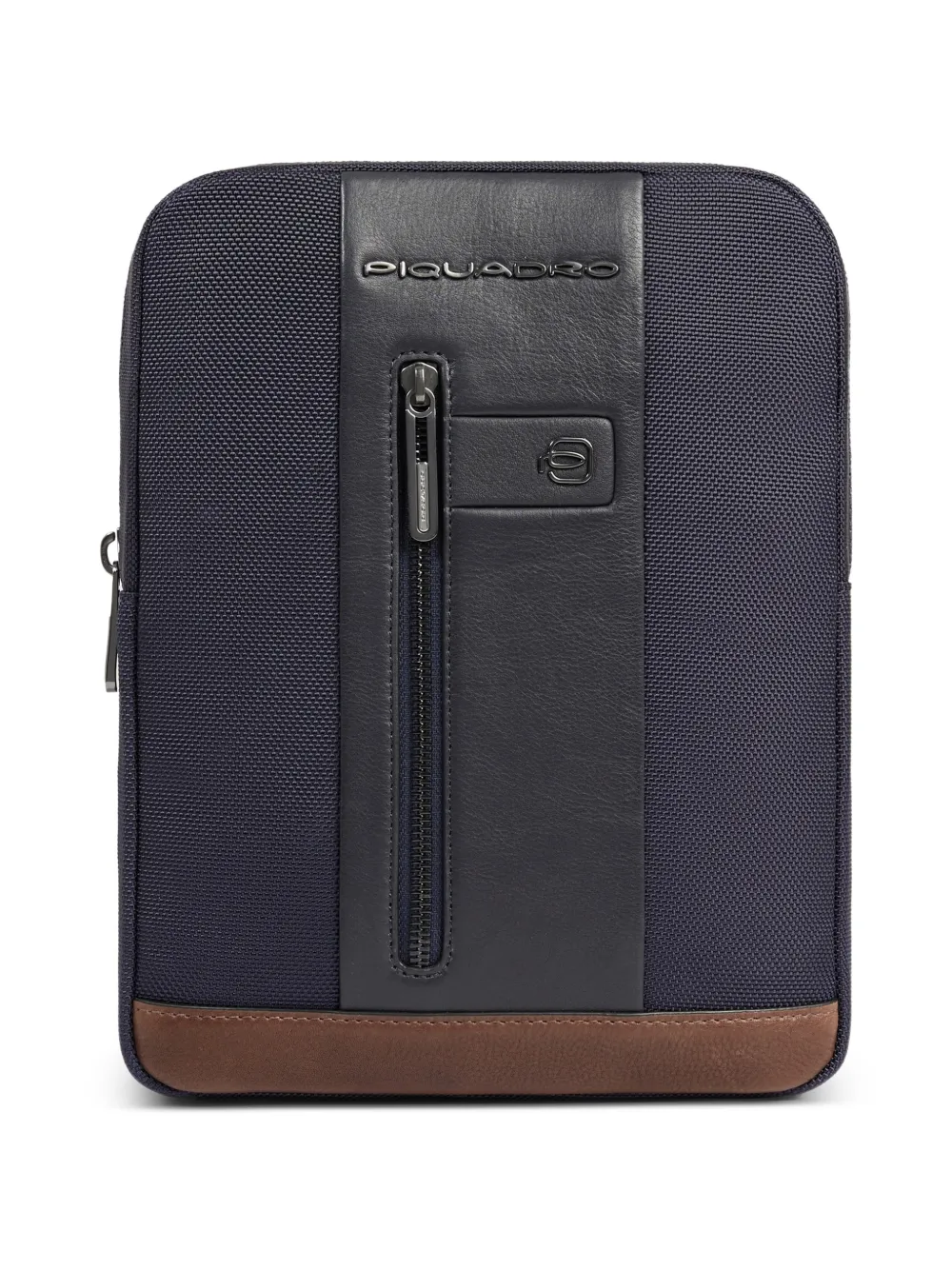 PIQUADRO iPad® leather-details crossbody bag - Blauw