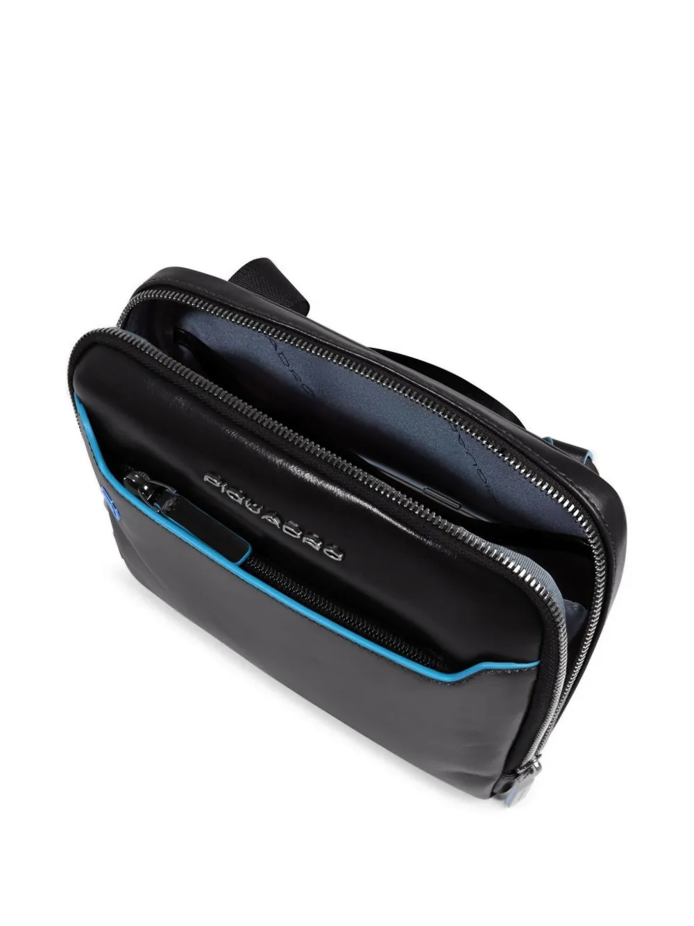 PIQUADRO Leren crossbodytas Zwart