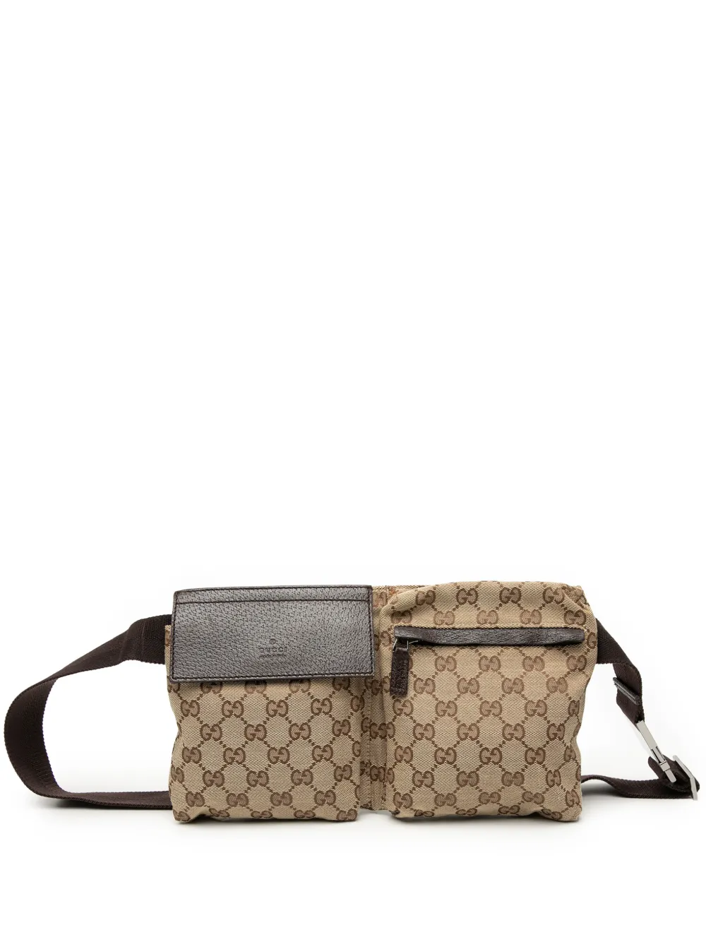 Gucci Pre-Owned 2000-2015 GG Canvas Double Pocket belt bag - Toni neutri
