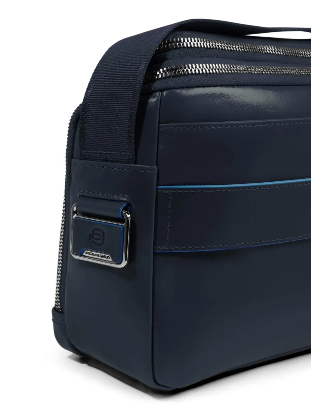 PIQUADRO Gepersonaliseerde leren crossbodytas Blauw