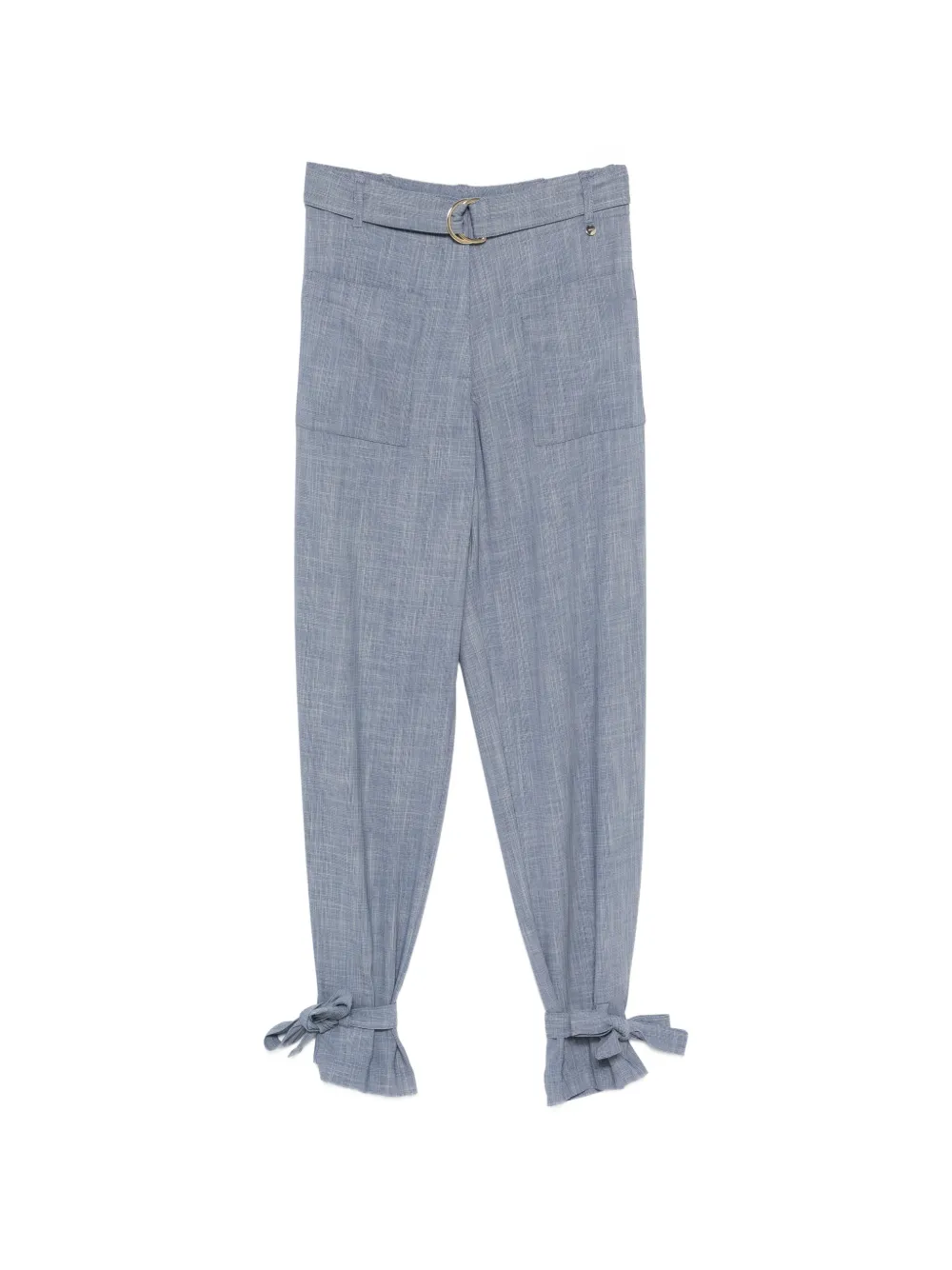 LIU JO belted bow-detail trousers - Blu