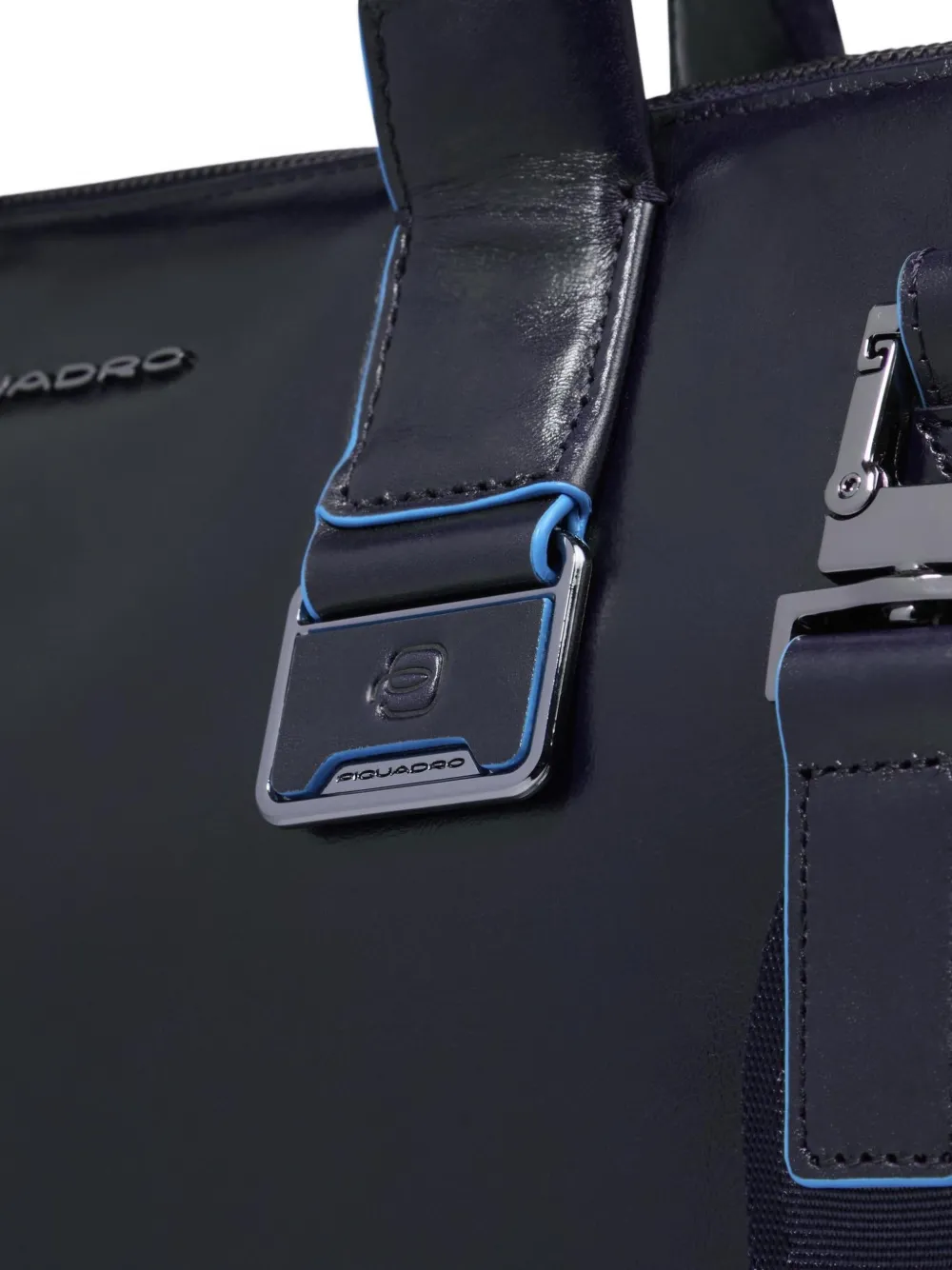 PIQUADRO Leren laptoptas Blauw