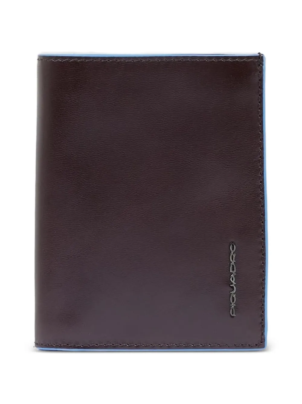 PIQUADRO Vertical trifold leather wallet - Marrone