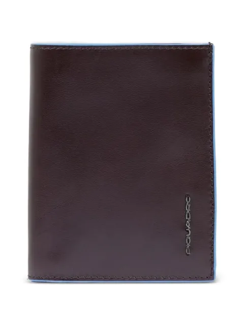 PIQUADRO Vertical trifold leather wallet