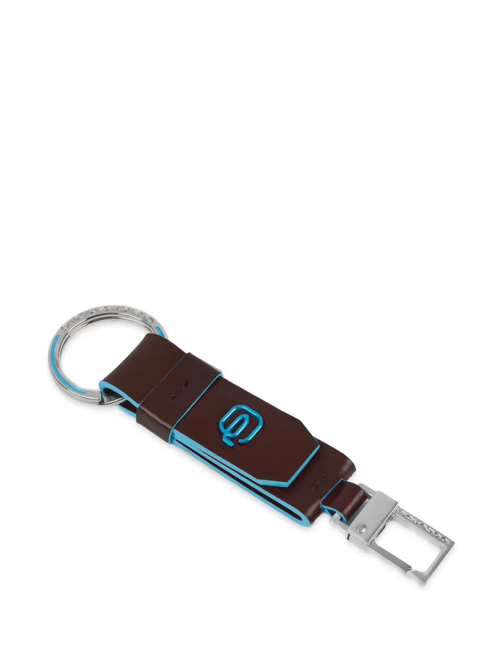 PIQUADRO leather carabiner keyring