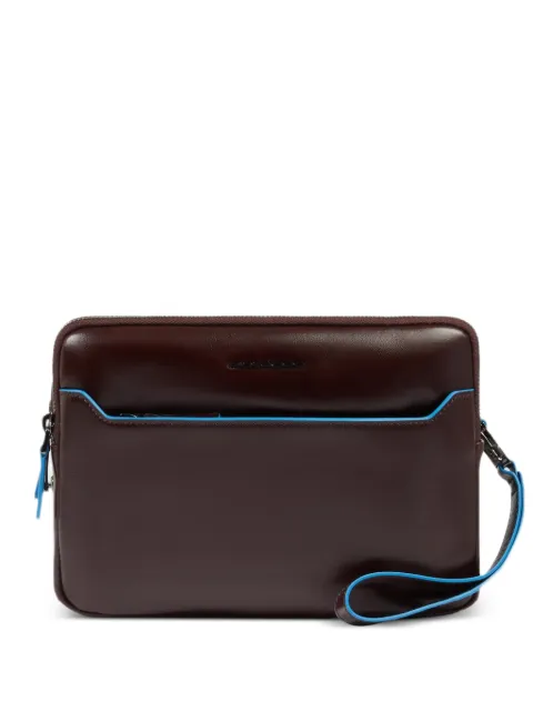PIQUADRO fingerprint security leather clutch bag