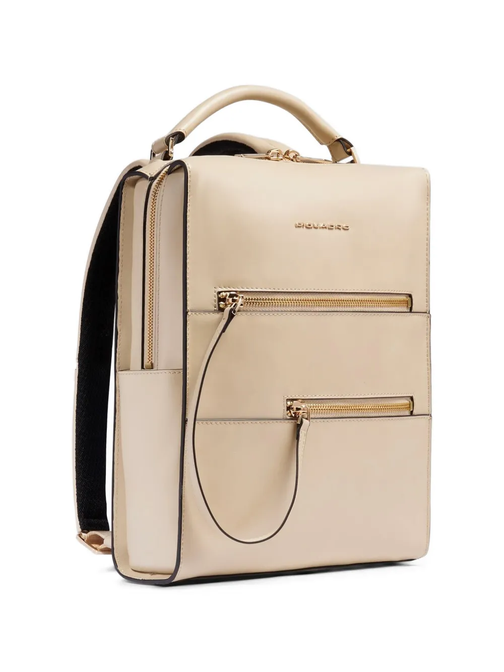 PIQUADRO Leren rugzak Beige