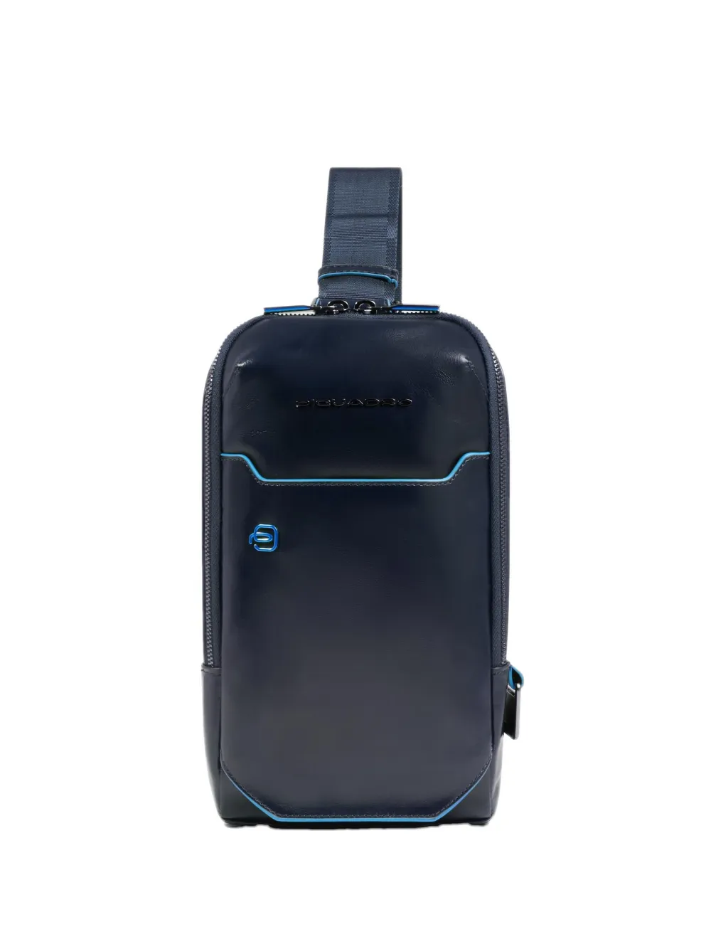 PIQUADRO personalizable leather sling bag - Blu