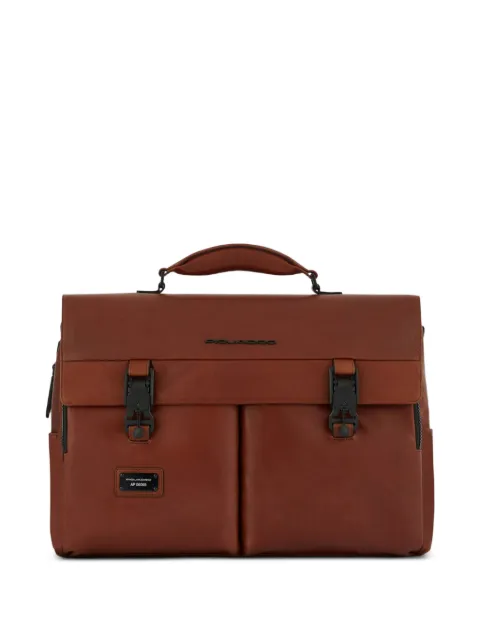 PIQUADRO buckle leather laptop bag