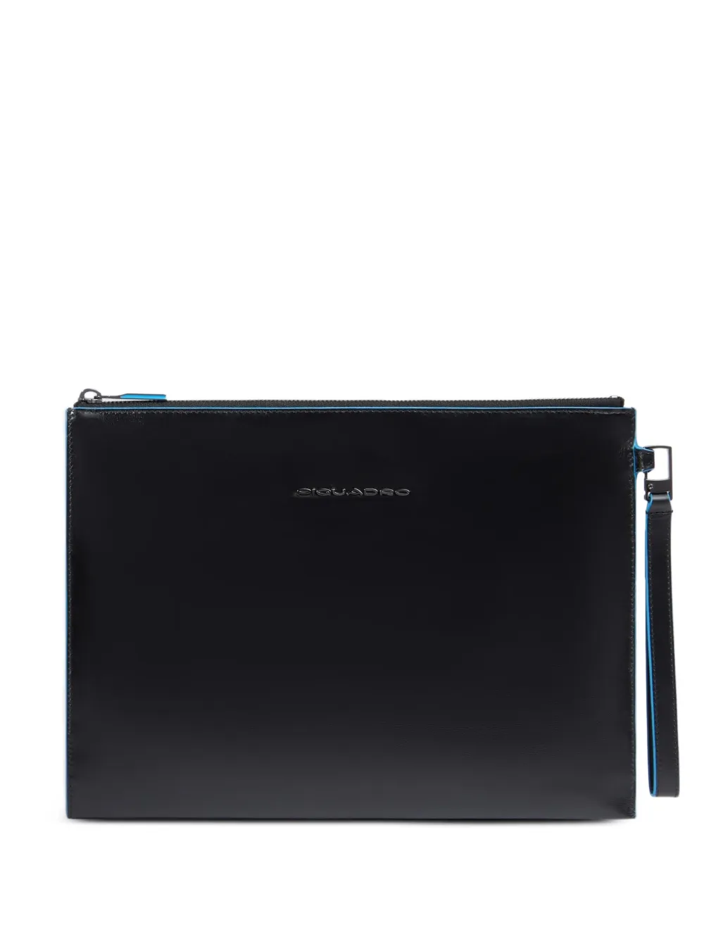PIQUADRO ipad compartment leather clutch bag - Nero