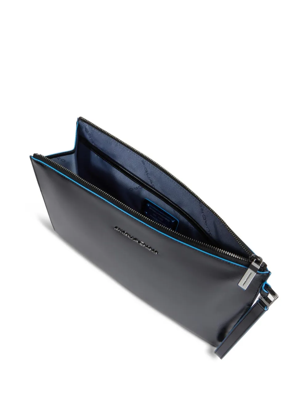 PIQUADRO Leren clutch met iPad-vak Zwart