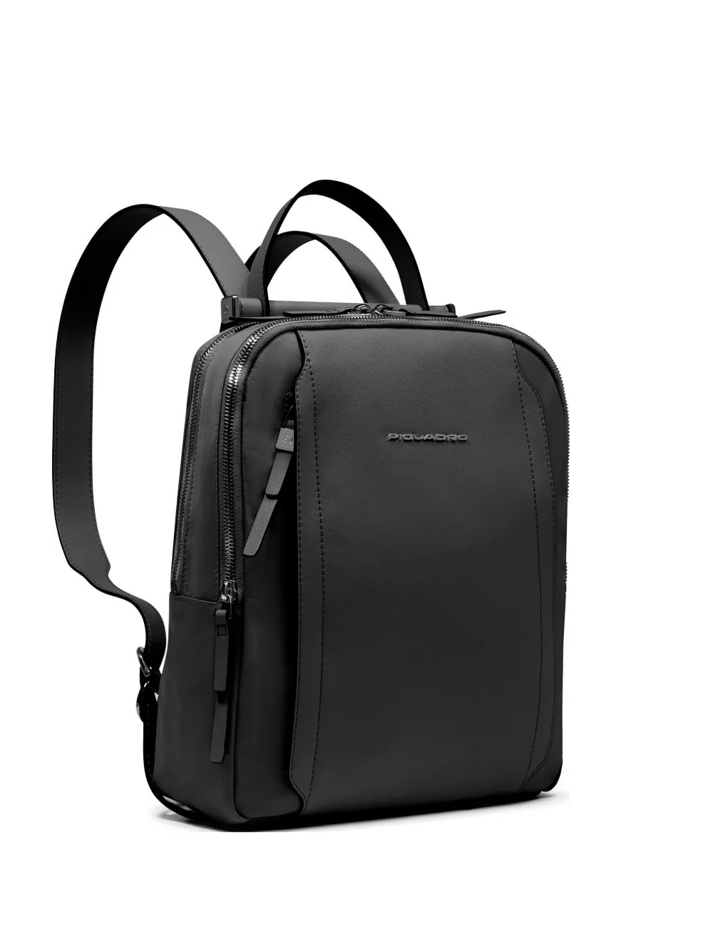 PIQUADRO ipad leather backpack - Nero