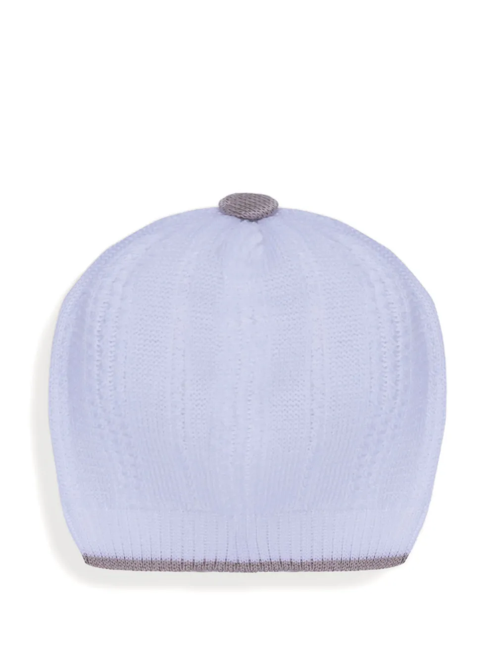 MARLU' couture ribbed-knit beanie hat - Bianco