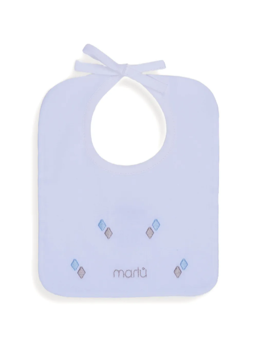 MARLU' couture embroidered bow-fastening bib - Weiß