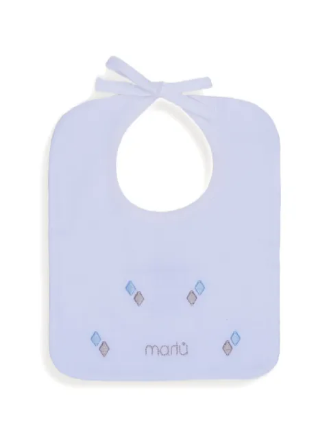 MARLU' couture embroidered bow-fastening bib