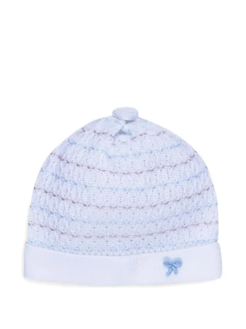 MARLU' couture gorro tejido calado con motivo de rayas
