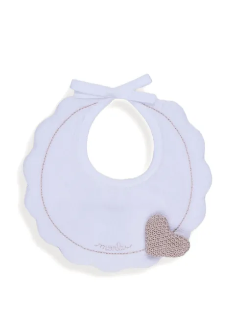 MARLU' couture heart-motif scalloped bib